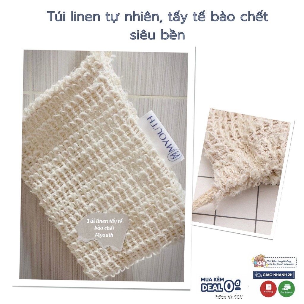 Túi xà phòng Linen Tự Nhiên tẩy da chết siêu bền