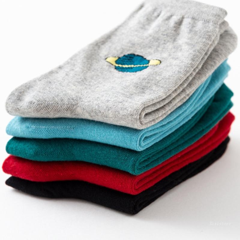 XIXI Vớ Cotton Dài Màu Kẹo Ngọt Họa Tiết Hoạt Hình Vui Nhộn Thời Trang Mùa Đông Cho Nữ