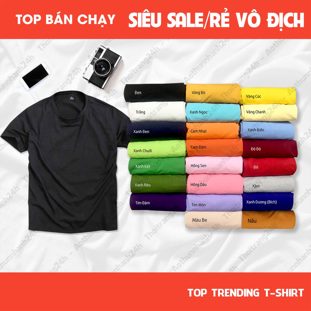 Áo thun nữ trơn cổ tròn NHIỀU MÀU , Áo phông trơn nữ.