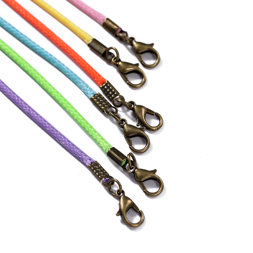 St.kunkka 1.5 / 2mm 50cm 10 cái Sợi bông Sợi Sáp Đồng thau Khóa vòng cổ có thể điều chỉnh