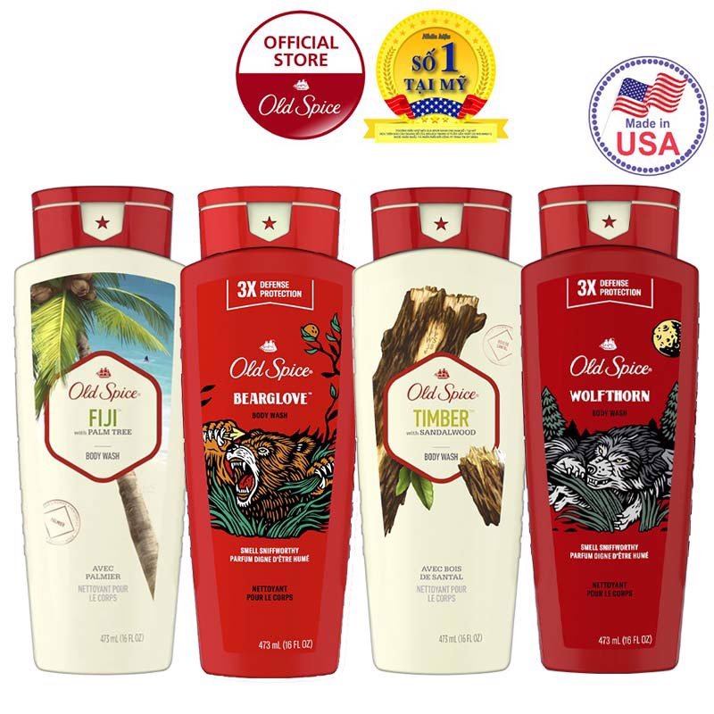 Sữa Tắm Old Spice Timber With Sandalwood 473ml - Hàng nhập Mỹ