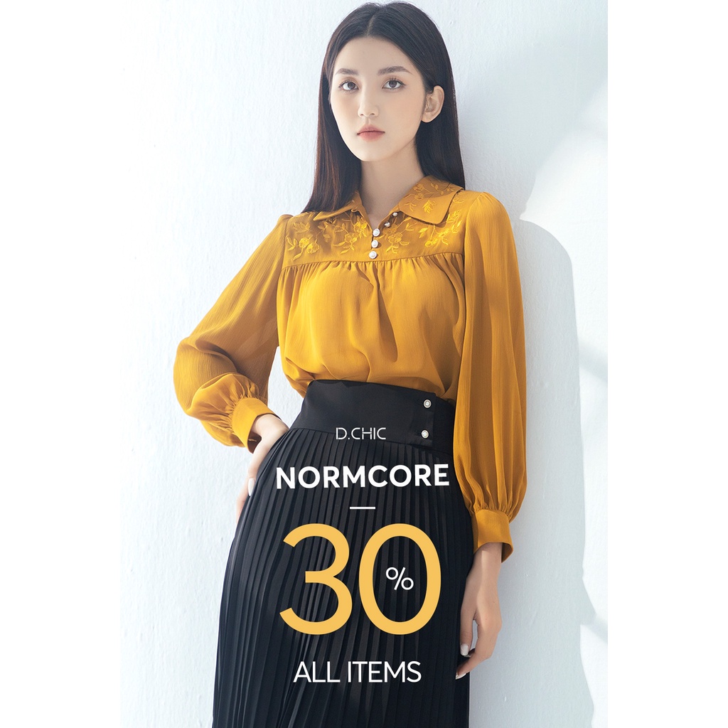 Áo sơ mi thêu hoa cài cúc D.CHIC MS: 1811503