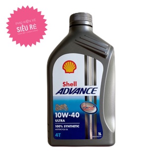Nhớt 1L Shell Advance Ultra 10W40, tổng hợp 100% - dầu nhớt cho xe máy