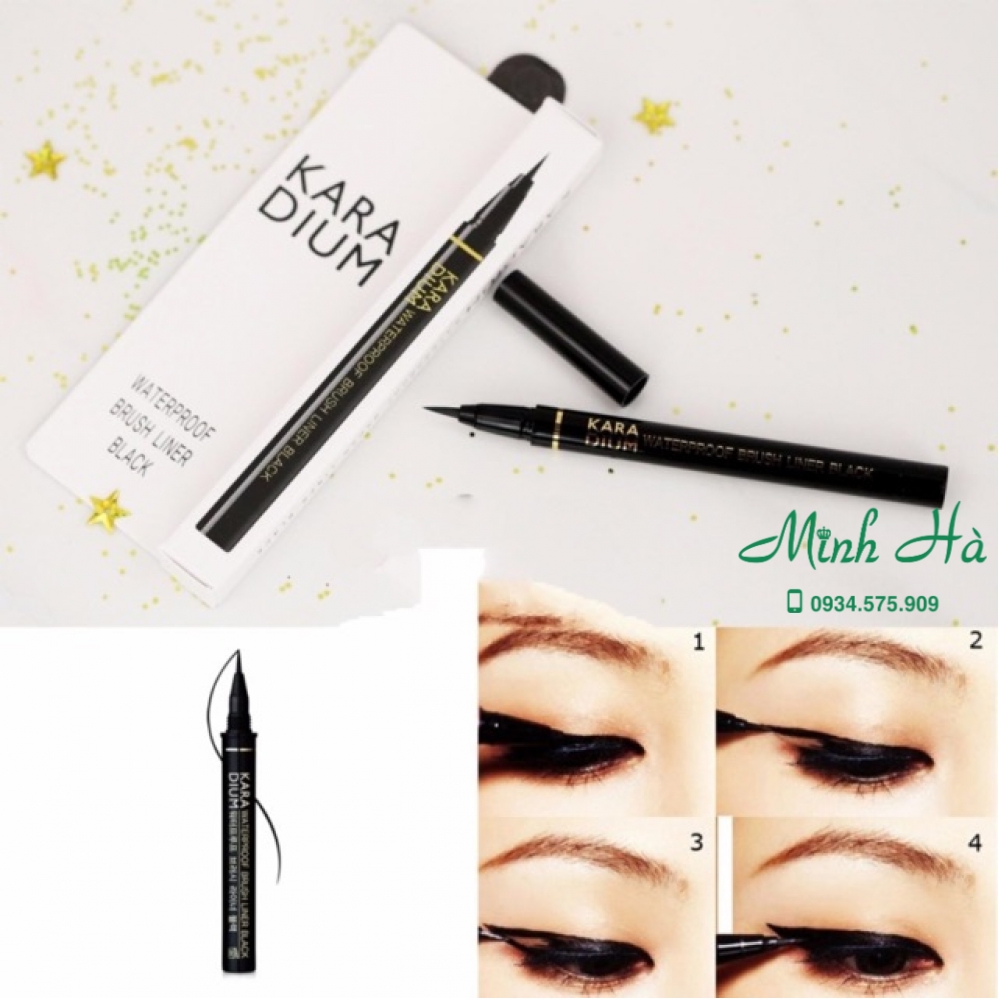 Kẻ mắt nước Karadium Waterproof Brush Liner Black