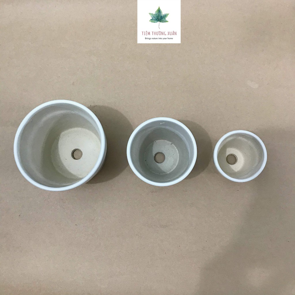 COMBO 3 CHẬU SỨ ĐỦ MÀU TRÁNG MEN - CHẬU ĐẠI - CHẬU TRUNG - CHẬU MINI