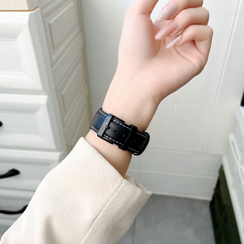 Dây Đeo Thay Thế Bằng Da Bò Thật 38mm 40mm 41mm Cho iwatch 7 2 3 4 5 6 42mm 44mm 45mm