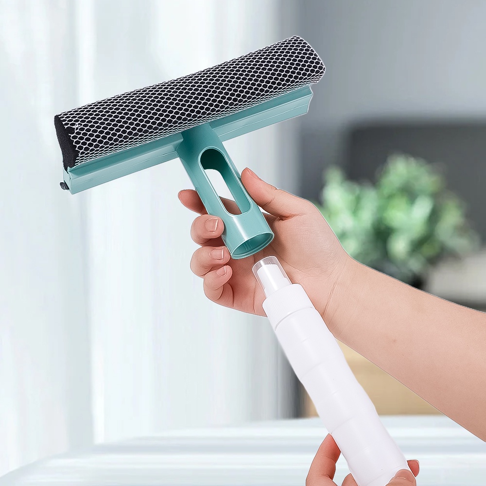 Bộ Dụng Cụ Vệ Sinh Cửa Kính/Cửa Sổ/Cửa Kính 3 Trong 1 Kèm Bình Xịt Tiện Dụng