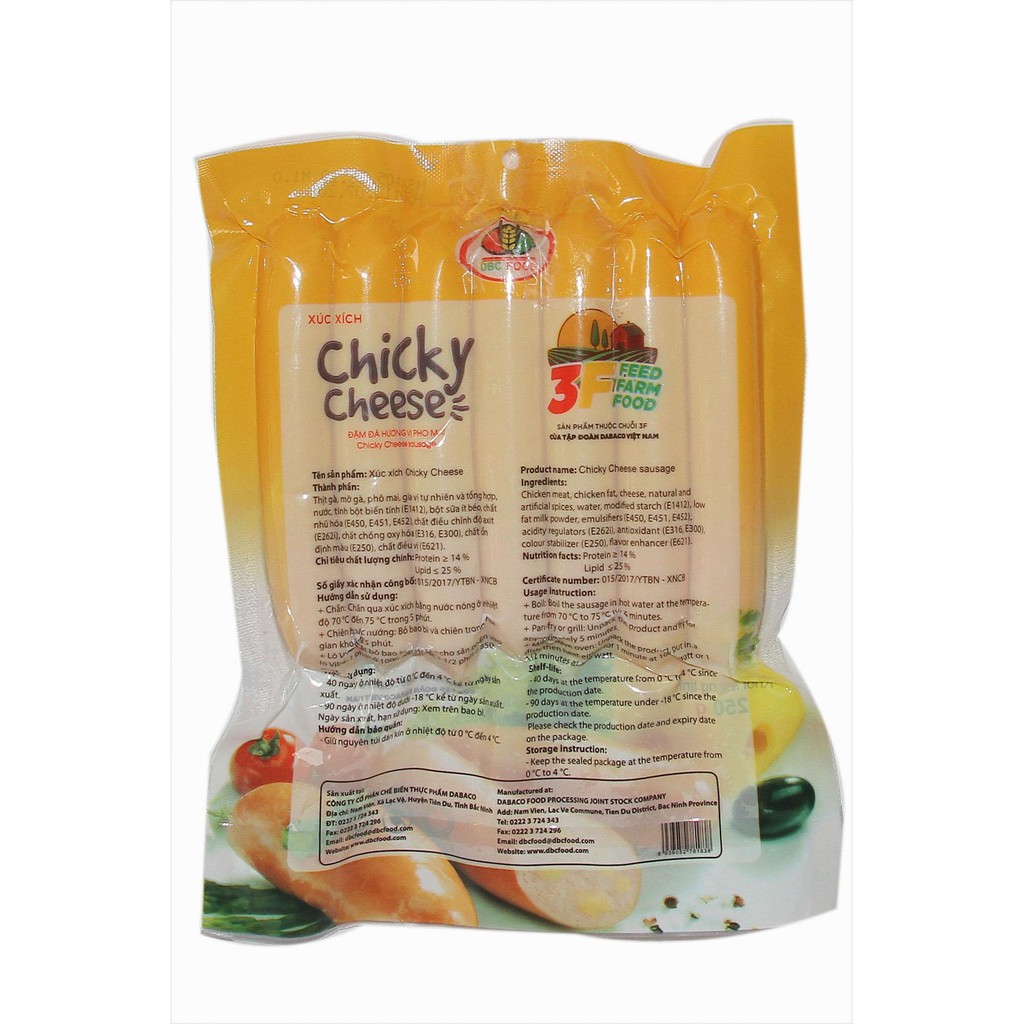 [HÀ NỘI] 2 KG Xúc xích gà phô mai Chicky cheese 250g
