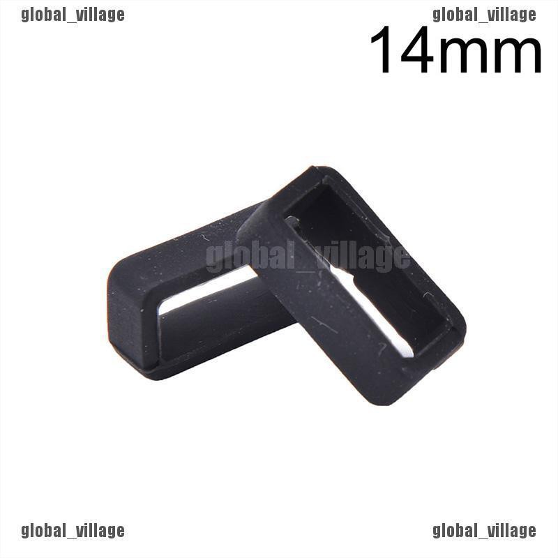 [global] 2pcs 14mm-26mm Rubber Silicone Watch Band Loop Strap Small Holder Locker Keeper [village]