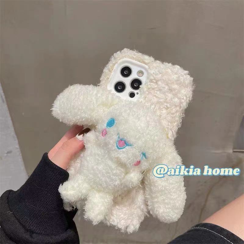 Ốp Điện Thoại Hình Chú Chó Phối Lông Dễ Thương Cho iPhone 14 11 12 13 Pro Max 6 7 8 Plus XR Xs Max