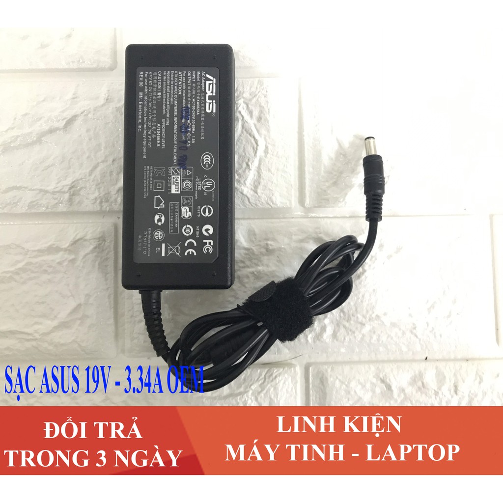 Sạc Laptop Asus 19V - 4.74a - 90W Tặng kèm dây nguồn (ADAPTER ASUS 19V-4.74aA)