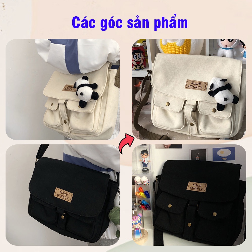 Túi Đeo Chéo Nam Nữ Unisex Đi Học Phong Cách Hàn Quốc Chất Liệu Vải Cavas Hot Trend 2022