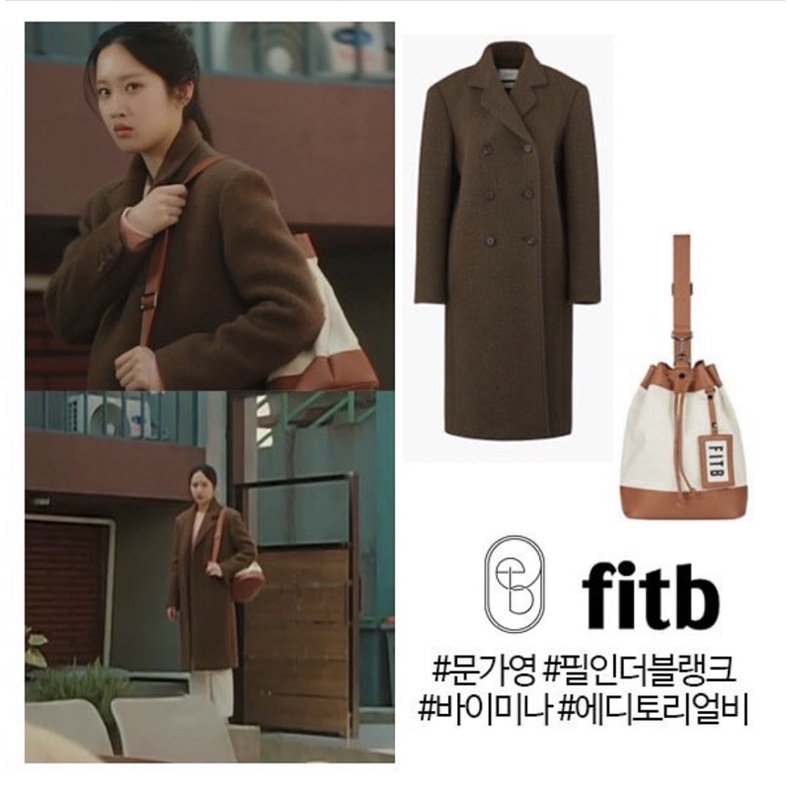 Túi bucket phối da Fitb giống Kook Yeonsoo  phim Our Beloved Summer và Han So Hee,Moon Ga Young as