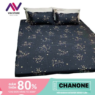 Chăn Ga / Set 4 Món Ga Gối Ngôi Sao Vàng Cao Cấp CH9014/ 2 vỏ Gối / 1 Ga/ 1 Gối Ôm - Hàng May Cực Kĩ