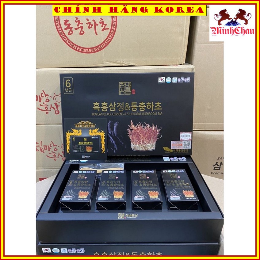 Cao hắc sâm Đông trùng hạ thảo dạng cô đặc, hộp 4 lọ - Tăng đề kháng, phòng ung thư, minhchau