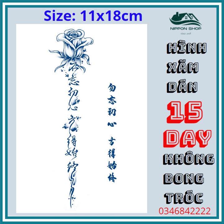 Hình Xăm Dán 15 Ngày Không Phai 11 x 18 cm Mẫu 321