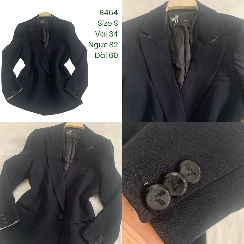 Áo khoác vest/blazer B464 chất dày dặn 2hand Hàn si tuyển ảnh thật