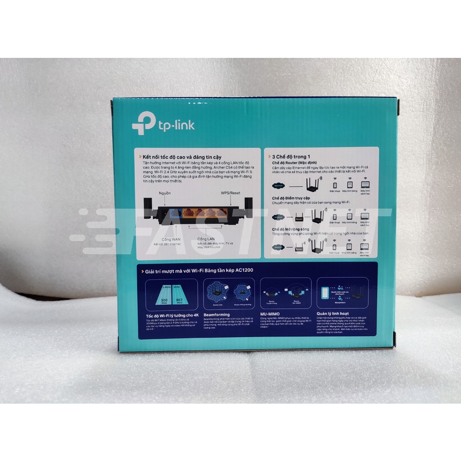 Bộ Phát Router Wi-Fi TP-Link Archer C54 Băng Tần Kép Chuẩn AC1200