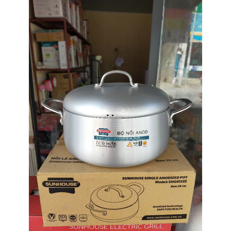 NỒI NHÔM ANOD SUNHOUSE SIZE 26