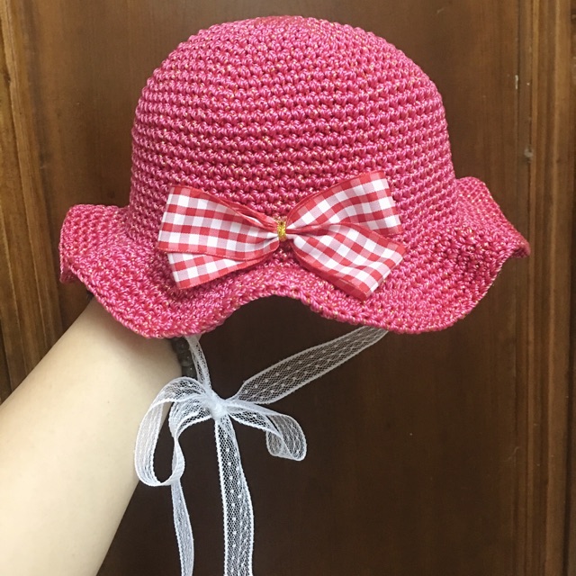 Mũ sợi thô cho bé gái