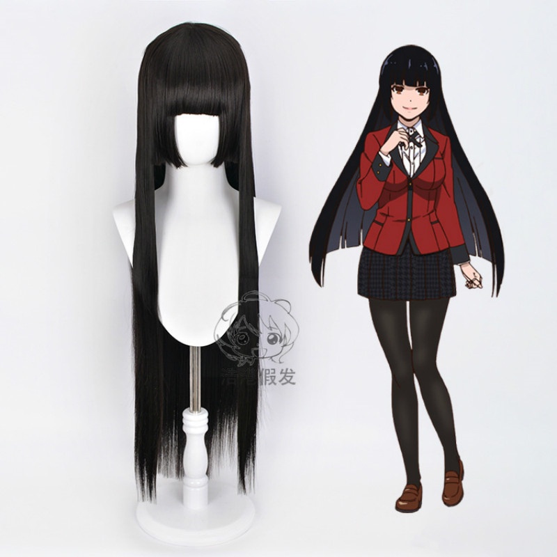 Anime Kakegurui Jabami Yumeko Hell Girl Enma Ai Đen Dài Thẳng Cosplay Tóc Giả Chịu Nhiệt Tổng Hợp Tó