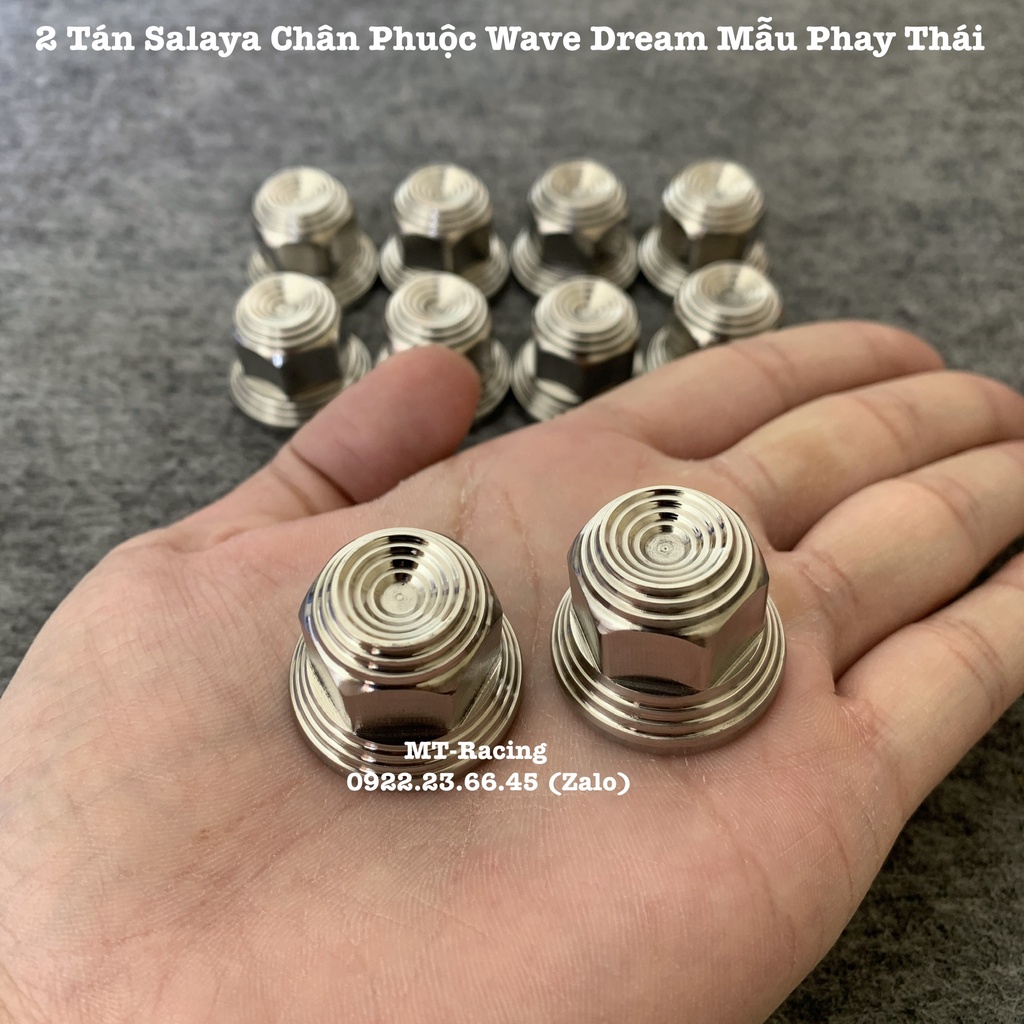 2 Tán Phuộc Salaya Mẫu Phay Thái Cho Wave Các Đời Chuẩn Inox304 Siêu Sáng Siêu Nét