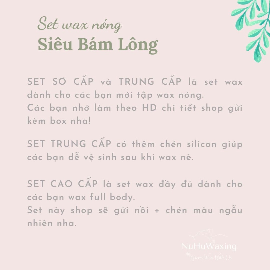 Set wax nóng cao cấp SIÊU BÁM LÔNG, Combo wax coconut Premium + Mỡ trăn nhài, set wax cho người mới bắt đầu | Nuhuwaxing