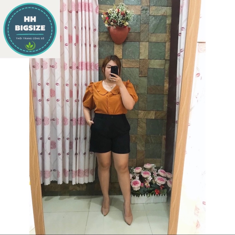 Áo Sơ Mi Nữ Kiểu Công Sở Ngắn Tay Cổ Bèo - 4 Màu Xanh Trắng Cam Vàng