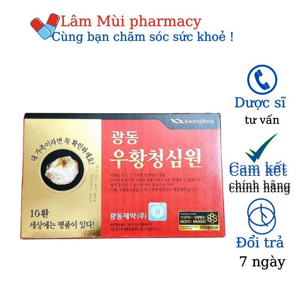 An cung ngưu hoàng hoàn Kwangdong hàn quốc, hộp 10 viên