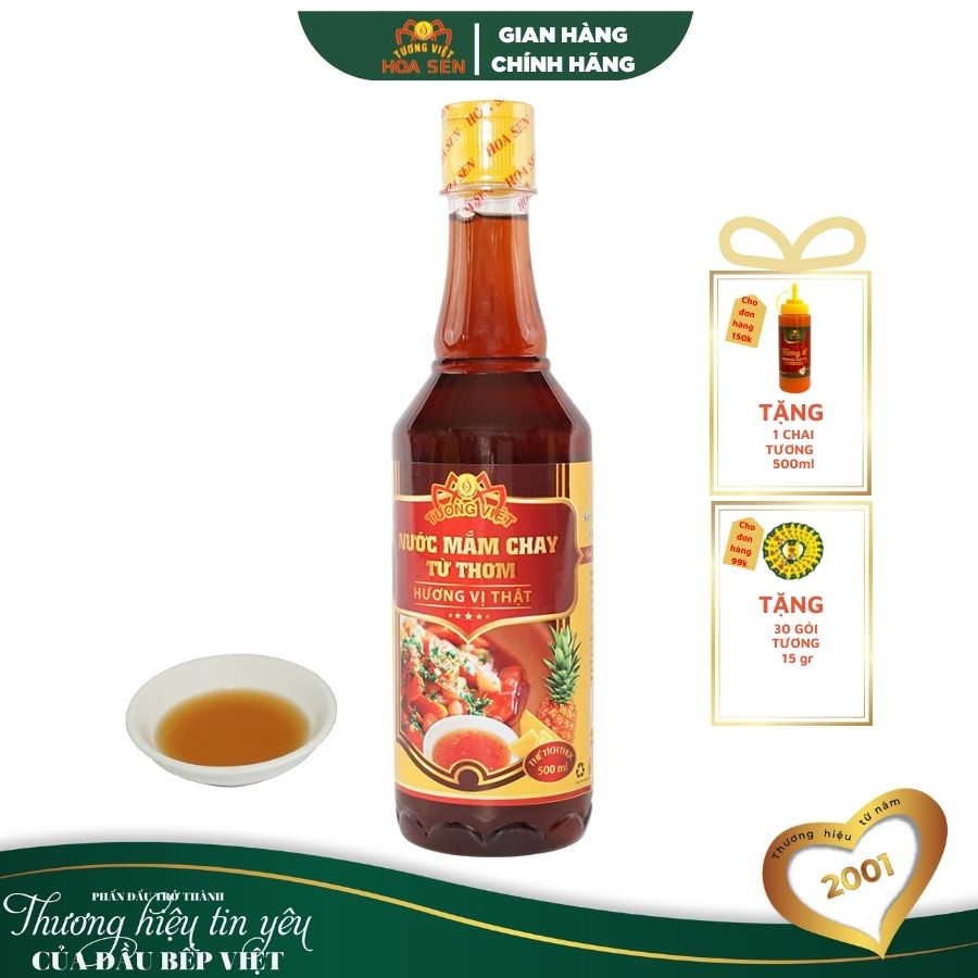 Nước Mắm Chay Từ Thơm Chai 500ml - Tương Việt Hoa Sen