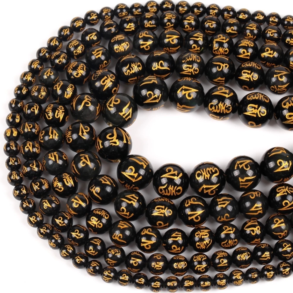 Set 50 / 100 Hạt Charm Phật Màu Đen 8mm-14mm