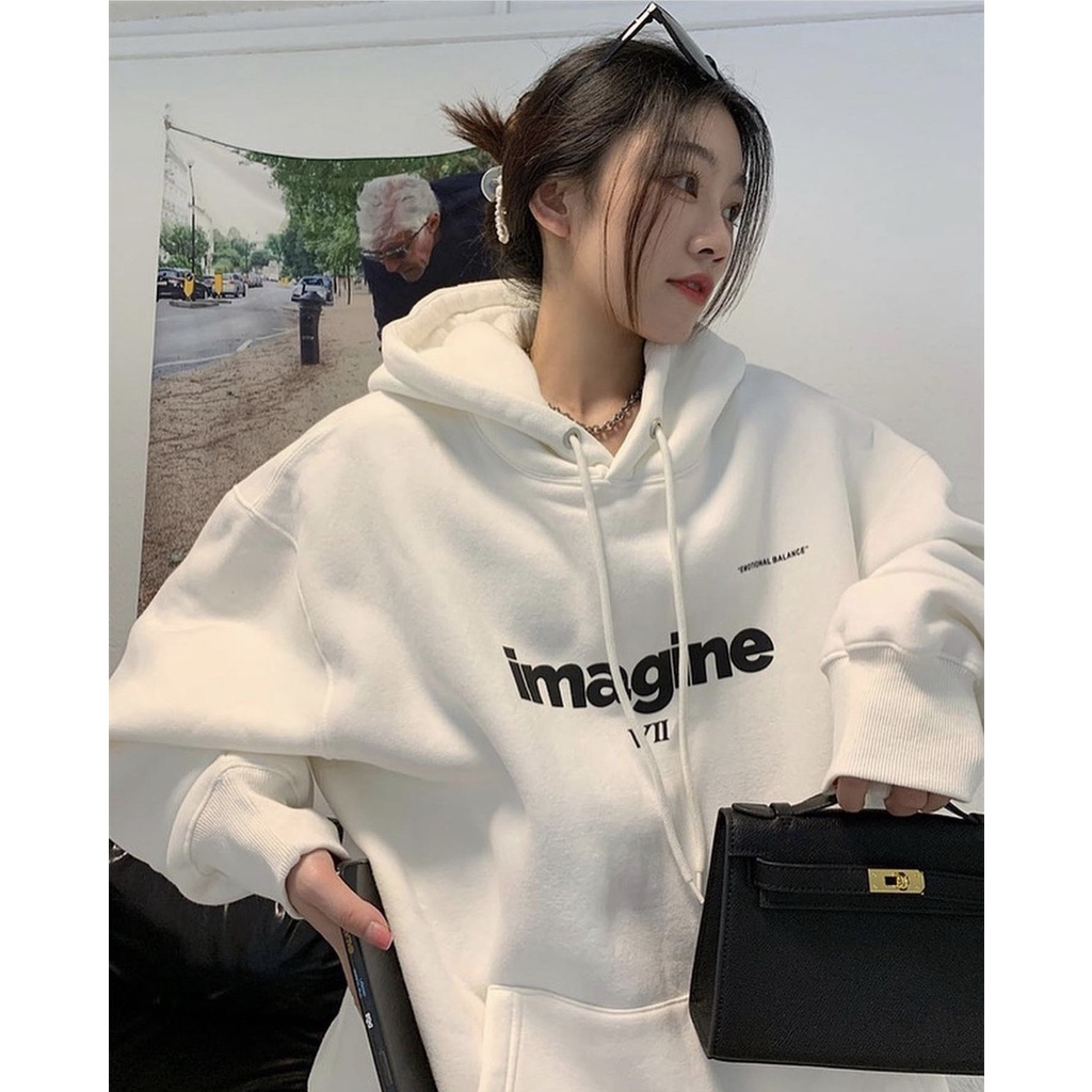 Áo Hoodie Imagine Nữ - Áo nỉ dáng suông form rộng có mũ, họa tiết dễ thương, màu sắc nổi bật Ulzzang | BigBuy360 - bigbuy360.vn