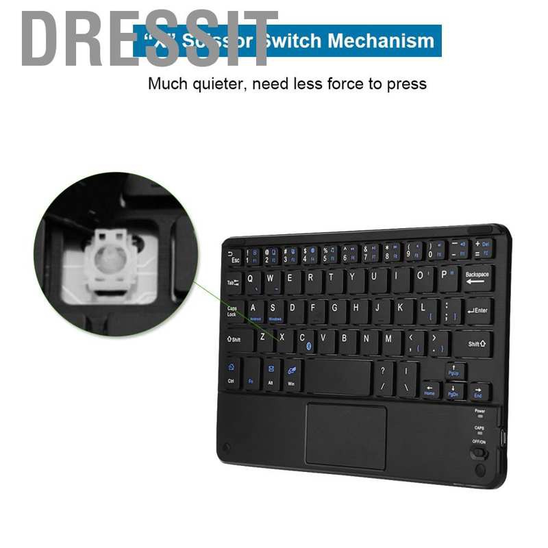 (Hàng Có Sẵn) Bàn Phím Bluetooth Không Dây Siêu Mỏng Tích Hợp Cảm Ứng Cho Windows Pc Android Tablet