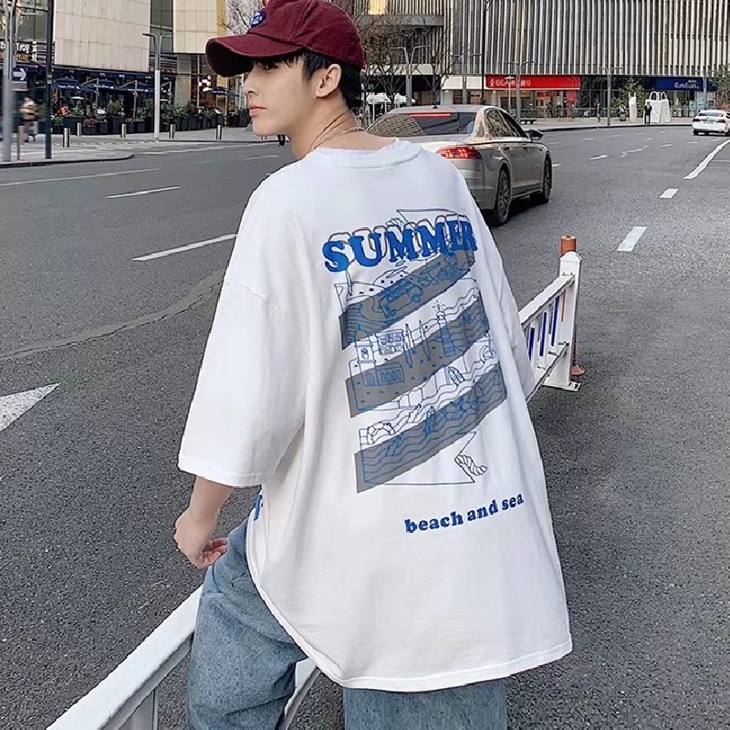 Áo Thun Tay Ngắn Dáng Rộng In Chữ M-8XL Thời Trang Mùa Hè Cho Nam