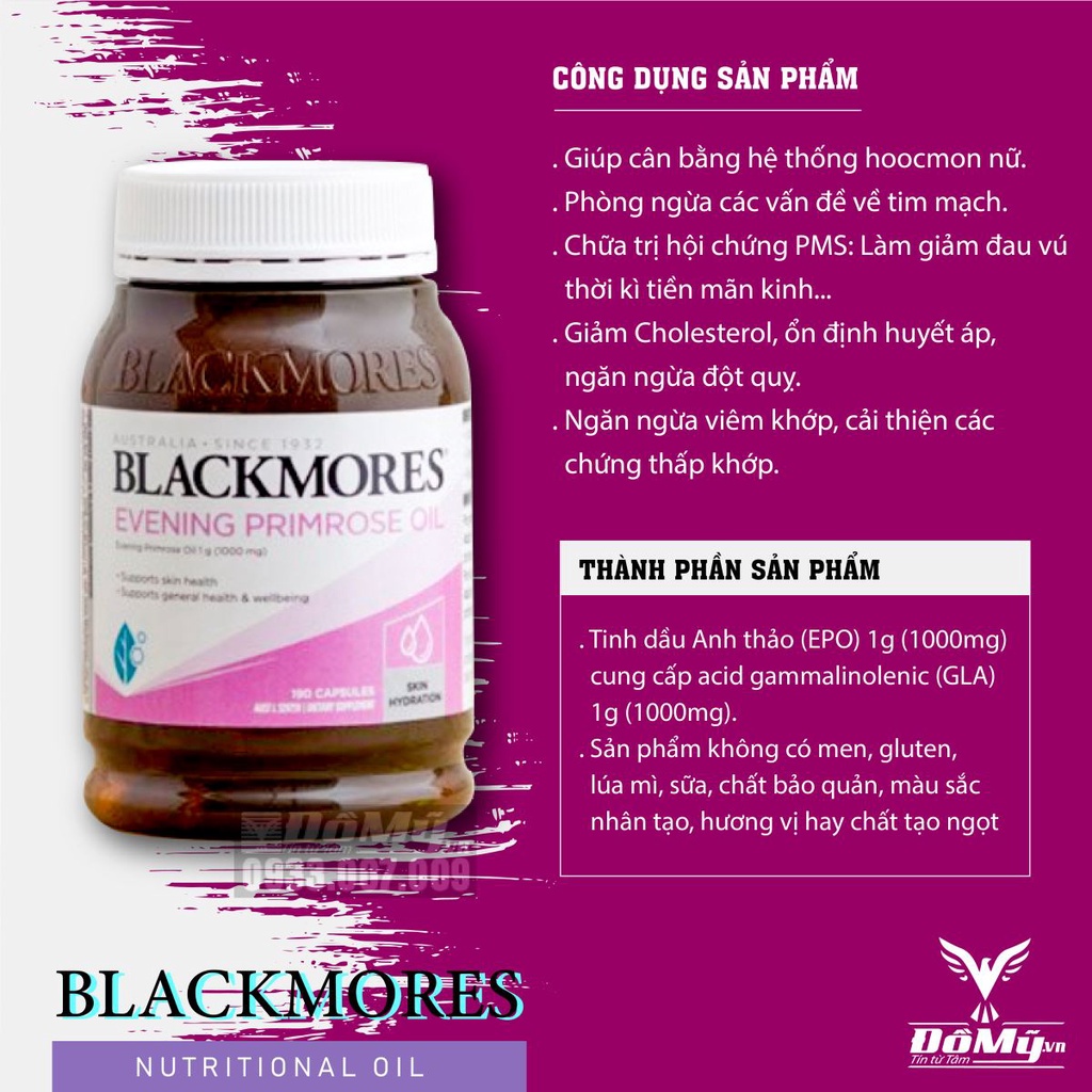 Tinh Dầu Hoa Anh Thảo BlackMores Evening Primrose Oil