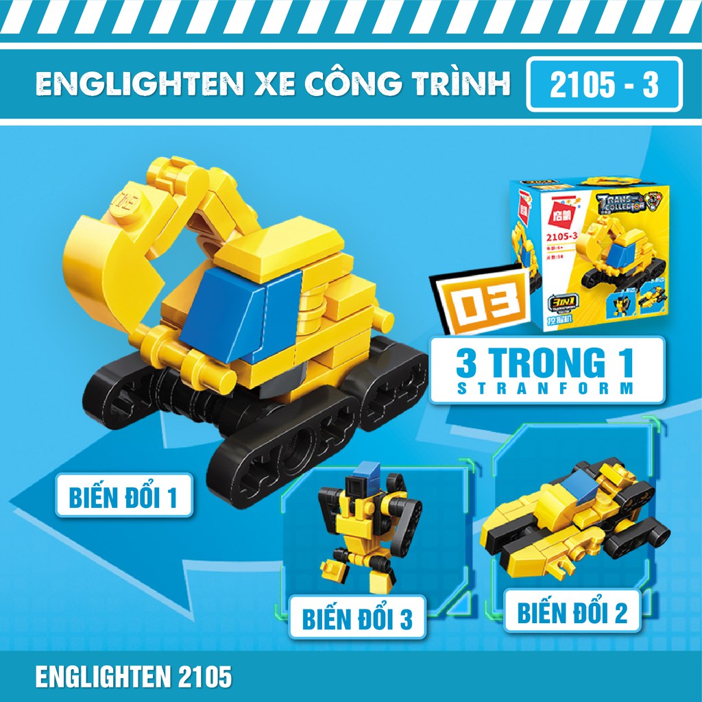 Đồ chơi xếp hình Enlighten 2105 công trường / cảnh sát