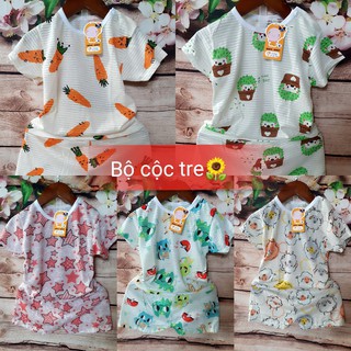 HÀNG LOẠI 1 - Bộ cotton sợi tre/ Bộ Sợi tre cộc tay cho bé trai bé gái