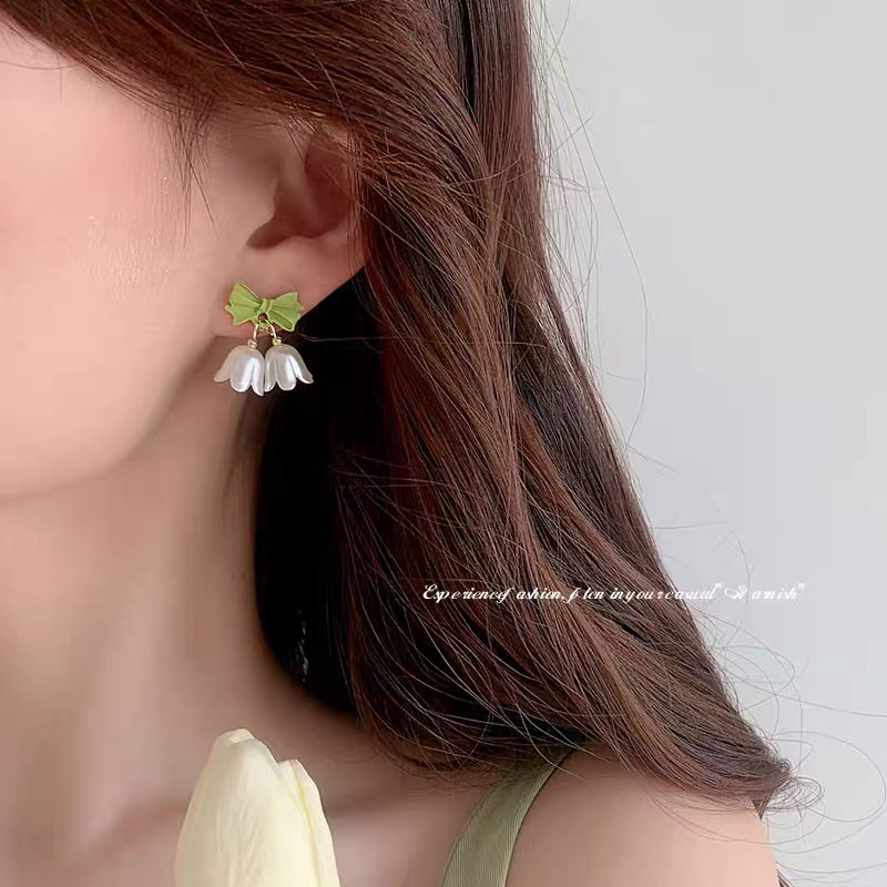 MOCHASHUKhuyên tai tông màu xanh lá cây thời trang mùa hè trẻ trung thời trang dành cho nữ