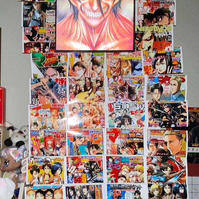 Set 40 tấm dán tường phong cách Manga Anime  - Manga Anime Wall Collage - Cán bảo vệ hình ảnh - Sẵn keo