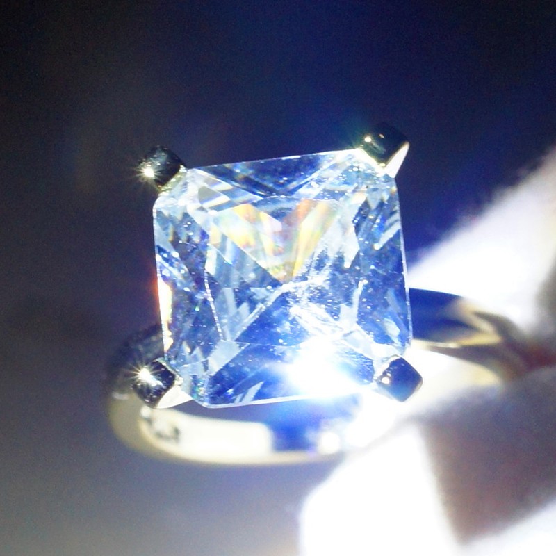Nhẫn vàng 18K phối bạc Sterling 925 đính đá kim cương mosiac cho nữ R1148
