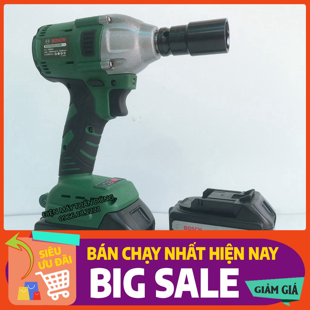 Máy siết bulong Bosch 118V 2 pin đầu 2 trong 1 100% dây đồng không chổi than Kèm đầu chuyển vít [CAM KẾT CHÍNH HÃNG]