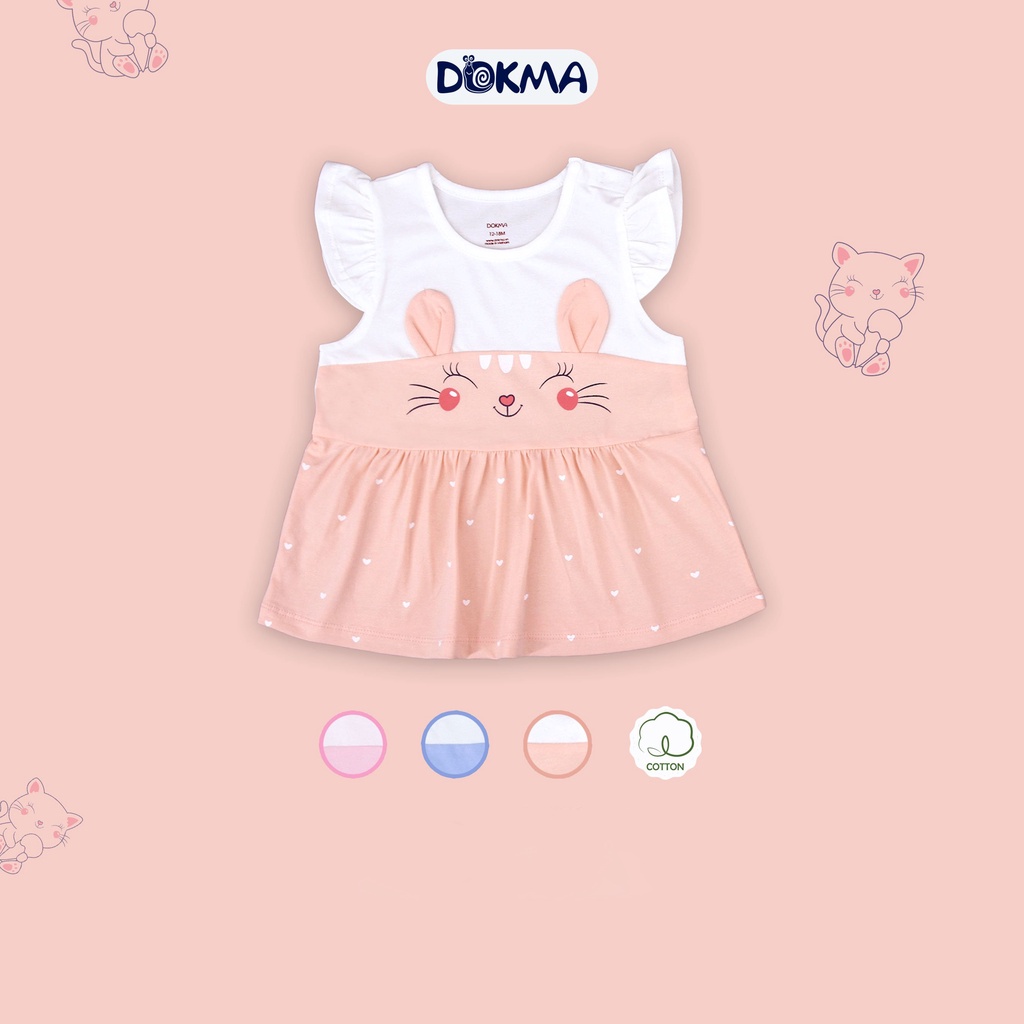 DB1036A Áo ba lỗ bé gái Dokma ( 9-36M)