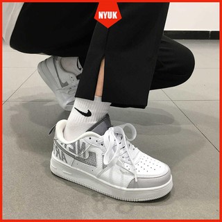 Giày Sneaker Màu Trắng Phản Quang Phong Cách Hàn Quốc Năng Động