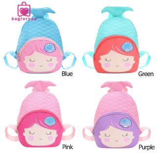 Bagforyou❀Kids Cartoon Cute  Backpack Fish Tail School Shoulder Bag