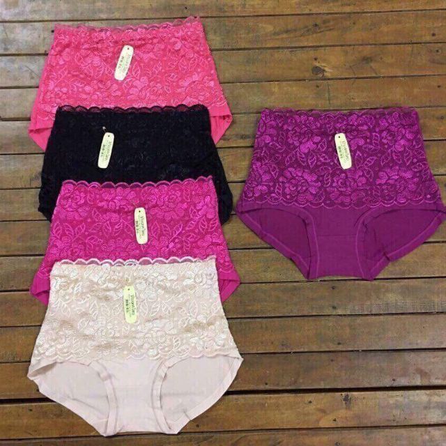 QUẦN LÓT COTTON ĐÁP REN CẠP CAO