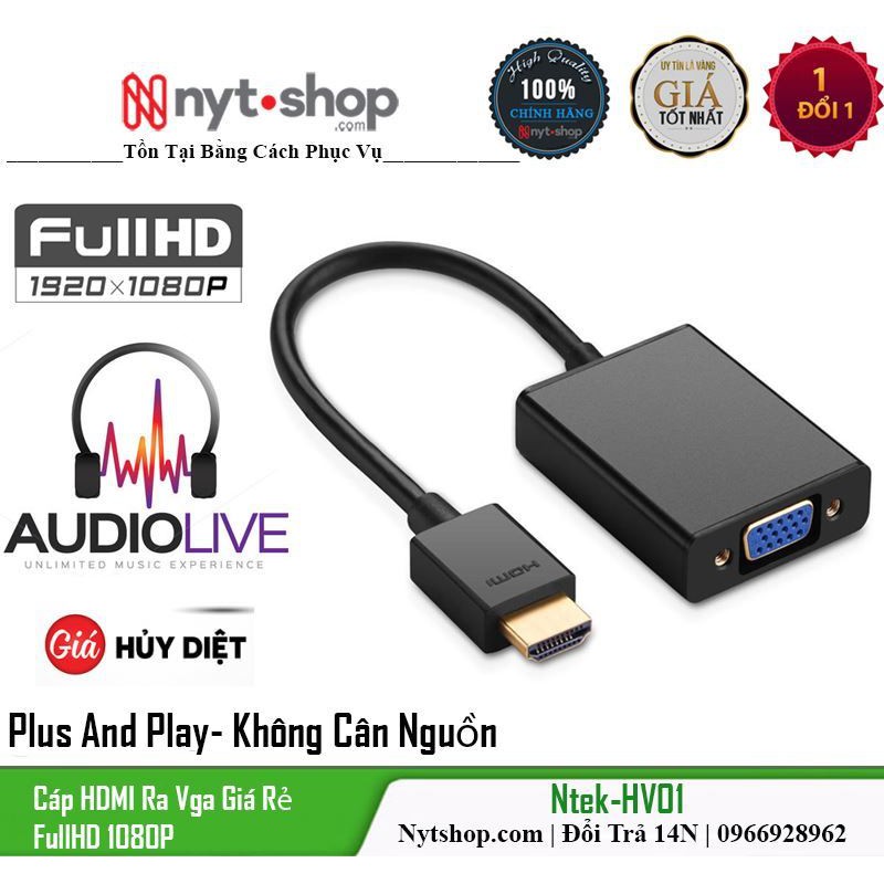 Cáp HDMI Ra HDMI+ Audio LK HV01 Hỗ Trợ FullHD1080 | Bảo Hành 12T Đổi Mới