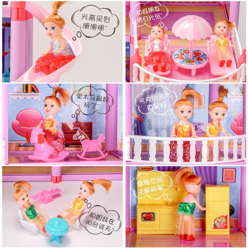 Bộ Đồ Chơi Ngôi Nhà Búp Bê Barbie Xinh Xắn Đáng Yêu Cho Bé Gái