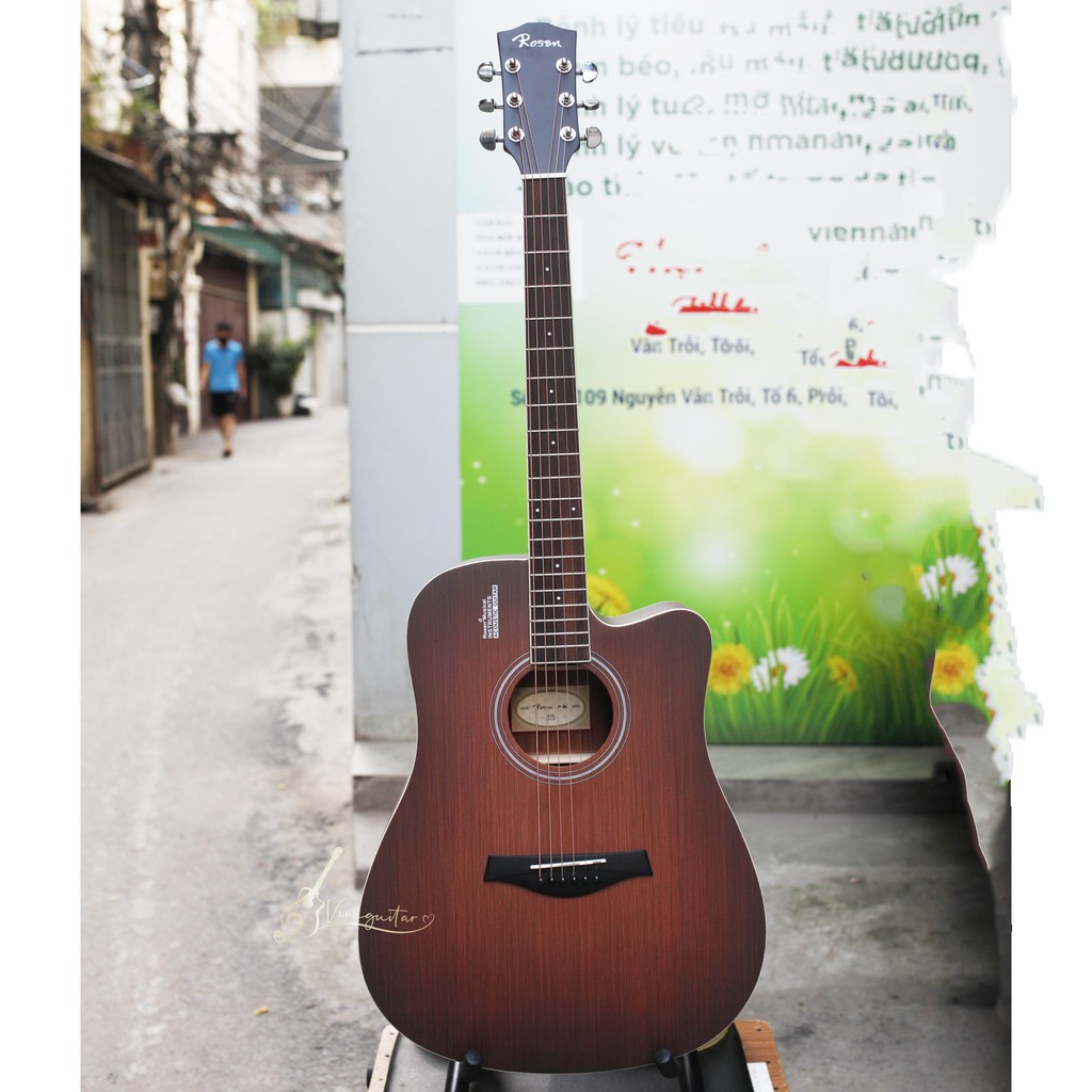 Đàn guitar acoustic Rosen G11 màu nâu chính hãng - tặng full phụ kiện- Vinaguitar phân phối