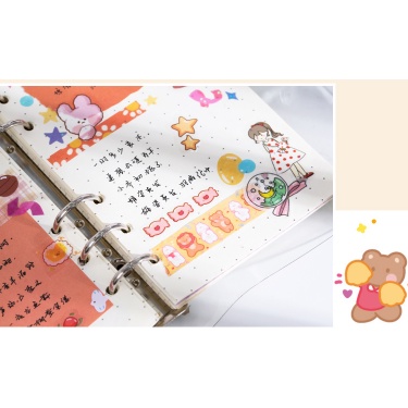 1 cuộn băng keo washi hình gấu hoạt hình nhiều màu dễ thương trang trí sổ tay thủ công DIY - MyNa Mart