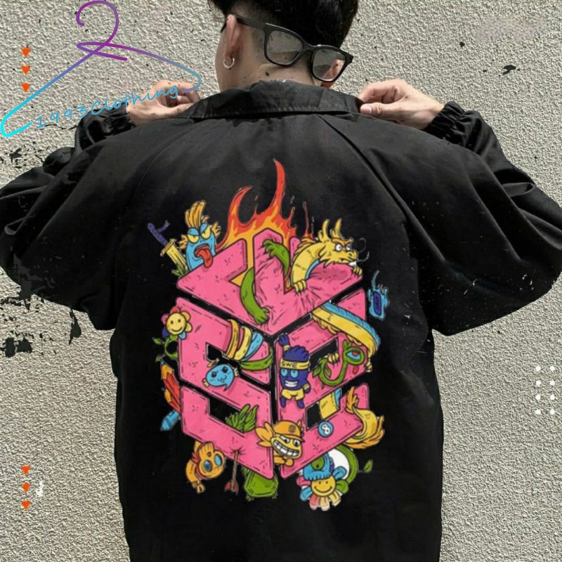 ÁO KHOÁC KAKI NÚT BẤM/ ÁO JACKET ĐEN IN HÌNH SWE HỒNG XANH ,FREESHIP,HÀNG VNXK 2 LỚP CHÓNG NẮNG,1993CLOTHINGG